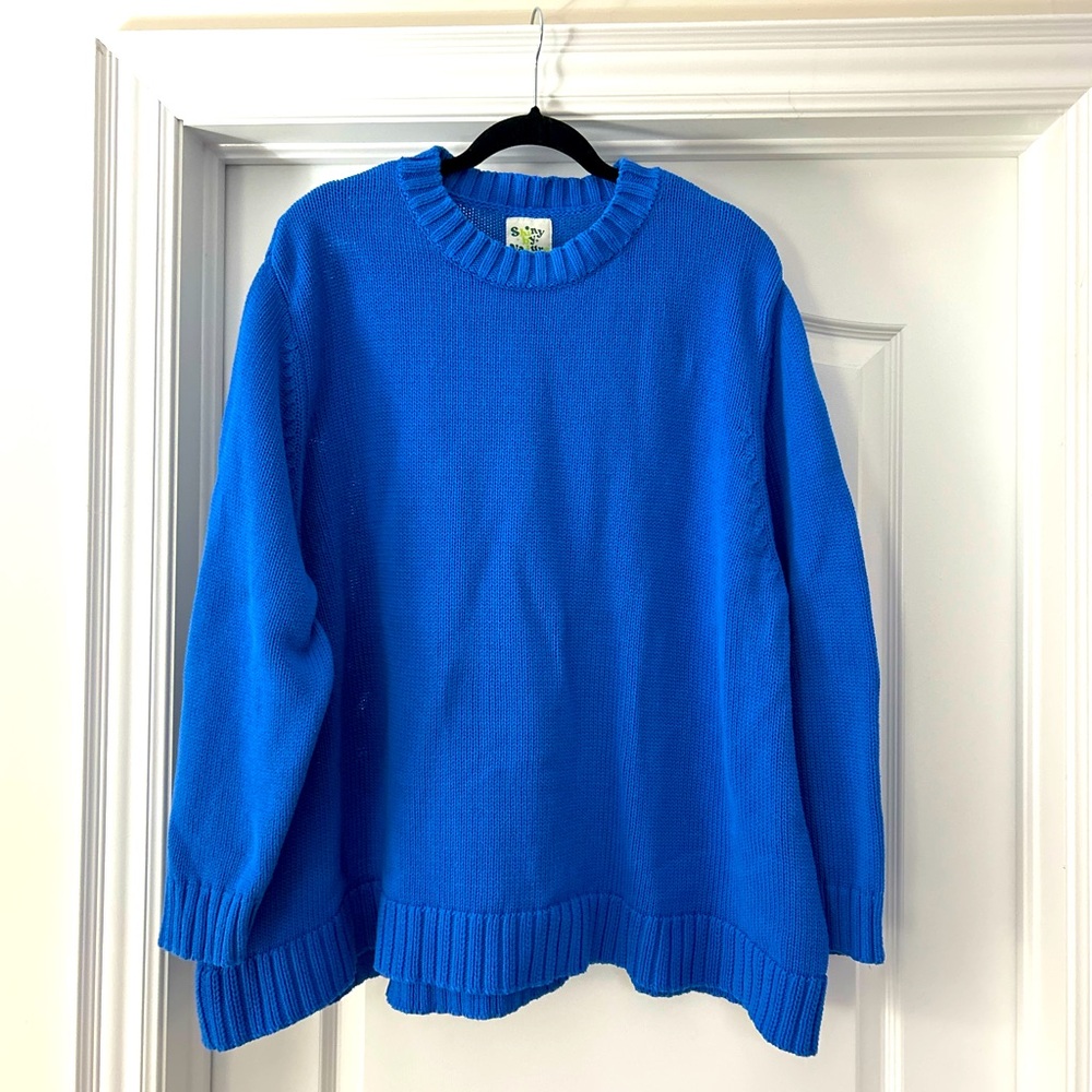 Shiny by Nature Cobalt Blue Crew-Neck Knit Sweater